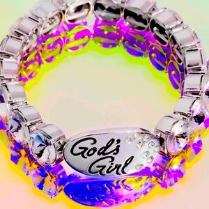 🙏💎 $15 SET❗️ INSPIRATIONAL❗️PAPARAZZI “GOD’S GIRL” WHITE NECKLACE & BRACELET❗️💎🙏